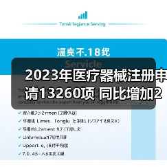 2023年医疗器械注册申请13260项 同比增加25.4%(图2) 2023年医疗器械注册申请13260项 同比增加25.4%(图2)